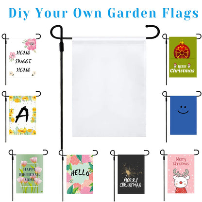 Sublimation Blanks Garden Flags Set of 20, DIY Lawn Garden Flag Polyester Banners 12 x 18 Inches Yard Flags for Heat Press, Indoor Outdoor Garden Decoration