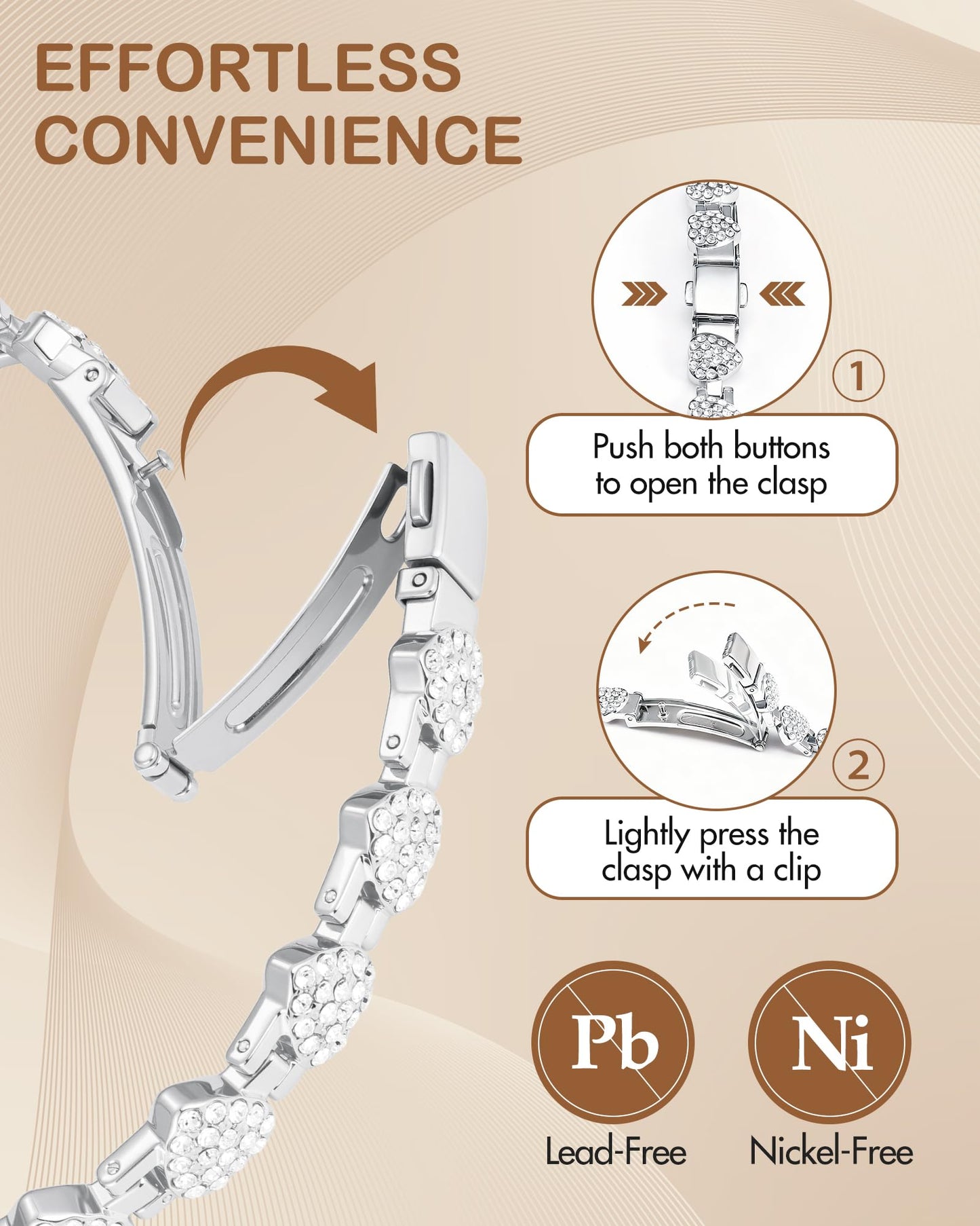 Feraco Copper Bracelets for Women, Ultra Strength Magnetic Bracelet with 3800 Gauss Neodymium Magnets & Dazzling Cubic Zirconia, Pure Copper Jewelry Gift, Heart Shape (Silver)