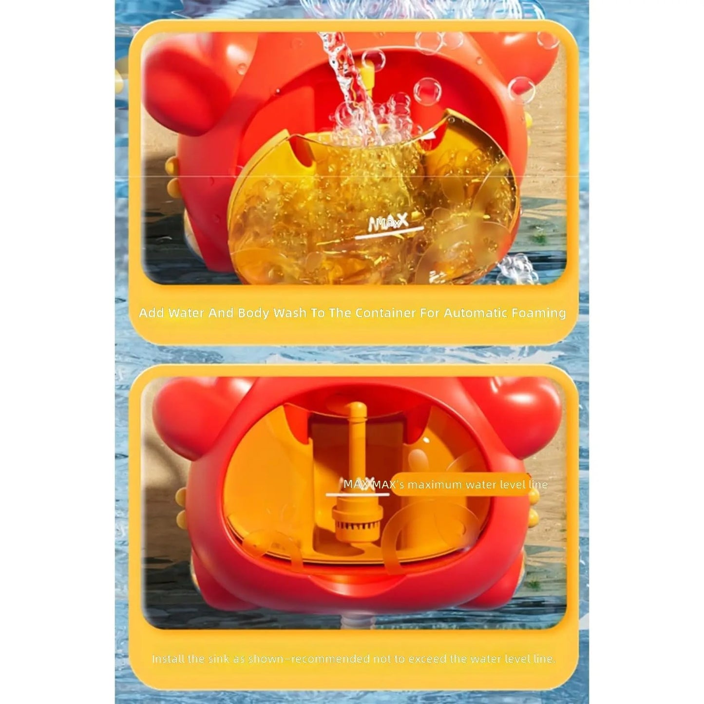 Interactive Crabs Shower Head Toy Bubble Blower with Music and Light for Toddler Bathtub Fun Entertainment Bath Play LED Light Bath