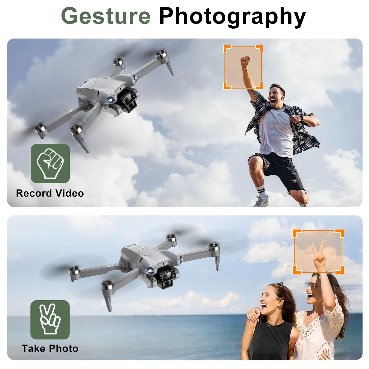 ASFSFQ PRO Drone with Camera for Adults 4K,Brushless Motors Drone for Kids Beginners,40mins Flight Time with 2 Batteries,FPV Foldable RC Quadcopter,Toys Gifts for Teen Boys Girls, Beginner（Grey）