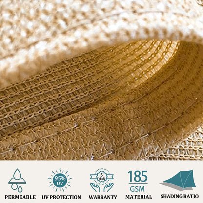 Shade&Beyond 8'x10' Sun Shade Sails Canopy Rectangle Sand 185GSM Shade Sail for Patio Deck Yard Backyard, (We Make Custom Size)