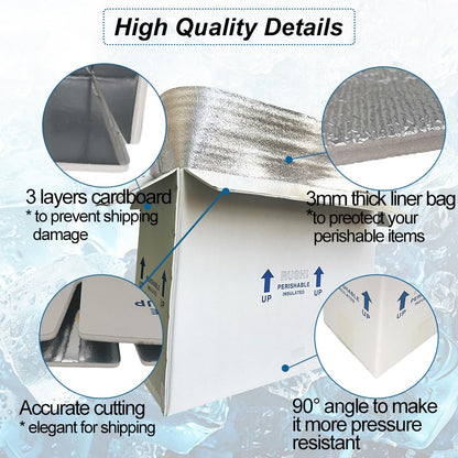 ROTCH Insulated Shipping Boxes with Liners, 4 Pack 26x11x19'', Cold Shipping Box Coolers for Perishable Frozen Food, White (T261119-4L-W)