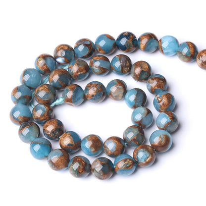 6mm 60pcs Lake Blue Cloisonne Craft Spacer Loose Beads for Jewelry Making DIY Bracelet