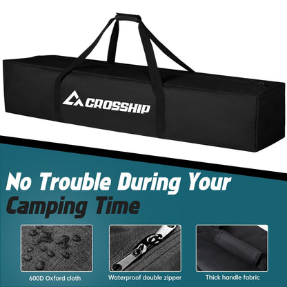 CROSSHIP Heavy-Duty Hammock Storage Bag - Black, 41.3''L x 10''W, Oxford Fabric, Zipper Closure, Carrying Bag for Hammock, Stand, Camping Gear & More