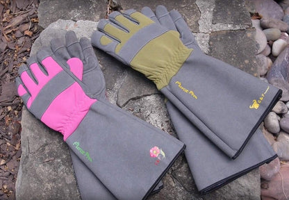 G & F Products 2431L Florist Pro Long Sleeve Rose gardening Gloves, Rose Pruning Gloves, Thorn Resistant Garden Gloves - Men's Large , Yellow , Army Green