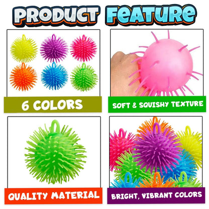 Bedwina Puffer Balls (Pack of 144) - Squishy Balls for Kids Neon Party Favors Sensory, Stress Relief & Therapy Toys for Kids, Boys & Girls Goodie Bag Stuffers, Prizes & Party Supplies in Bulk