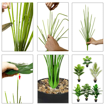 Rozwkeo Artificial Plant in Pot Fake Tree Trunks Leaves Faux Potted for Indoor Outdoor Modern Decoration Home Office Living Room Bedroom Balcony Housewarming Gift (80cm Tall Palm)