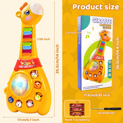 Marstone Toys for 1 2 Year Old Boy and Girl Birthday Gift: Baby Musical Guitar Piano Toys 12-18 Month with Animal Sound and Light, 1st First Learning Educational Gift for Toddlers