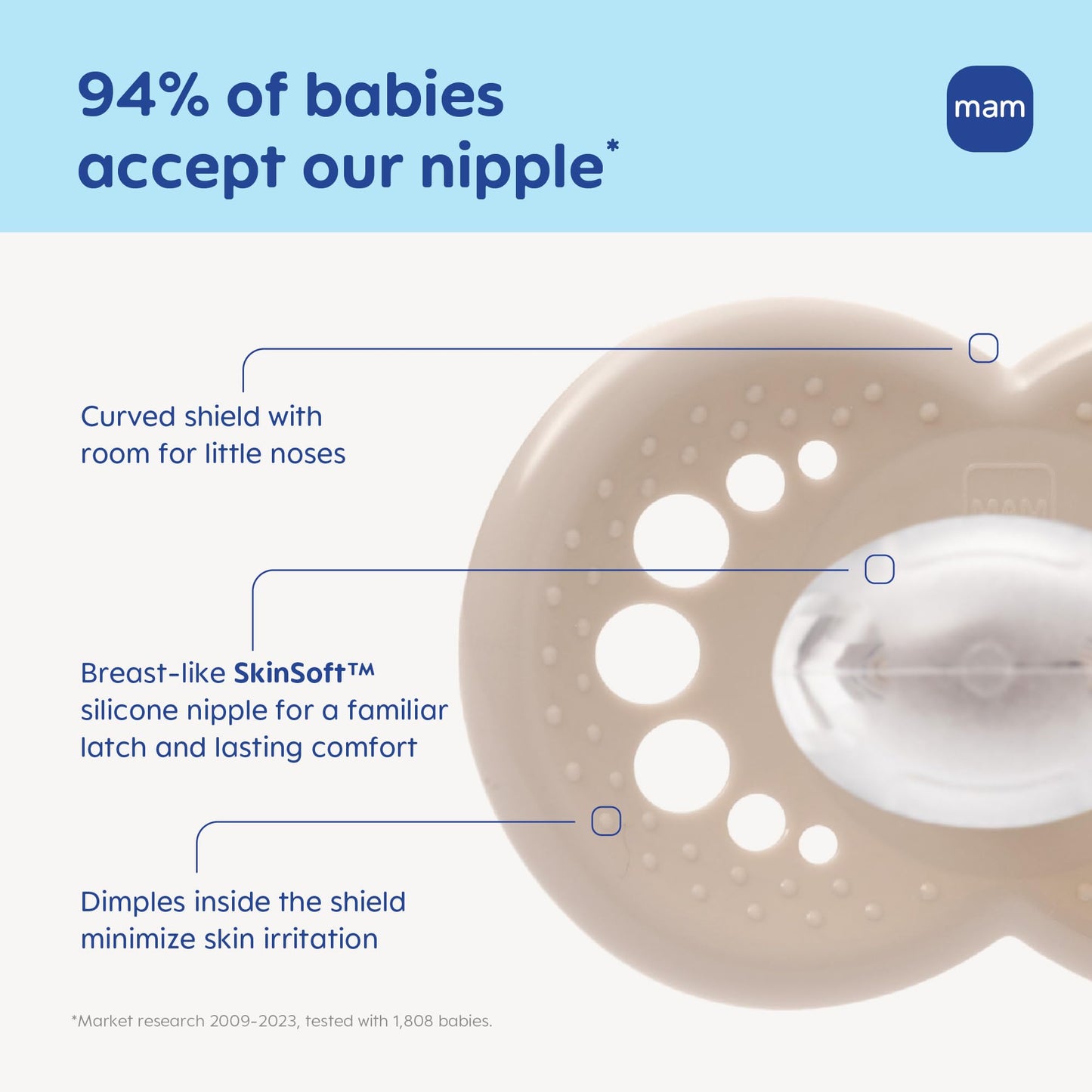 MAM Original Matte Baby Pacifiers 16+ Months, Binky for Newborn Babies, BPA-Free Skin Soft Silicone Nipple, Easy to Clean, Developed with Medical Experts, 4 Count, Made in Europe