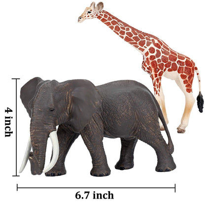 Safari Zoo Animals Figures Toys, 14 Piece Realistic Jungle Animal Figurines, African Wild Plastic Animals with Lion, Elephant Educational Learning Playset for Toddlers, Birthday Gifts Christmas