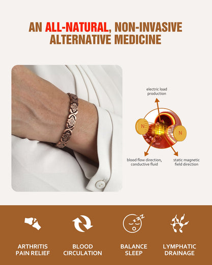 Jecanori Pure Copper Bracelets for Women, Effective Magnetic Therapy Bracelet for Women, Adjustable Copper Jewelry Gift