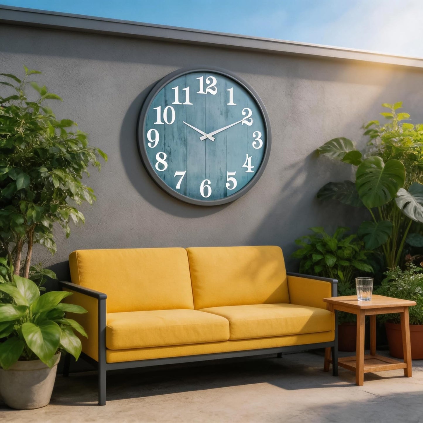 UMEXUS 18 Inch Large Outdoor Wall Clock, Waterproof Indoor Outdoor Decorative Clock with Upgraded D365 Silent Quartz Movement, Battery Operated for Patio, Garden, Pool, Farmhouse & Living Room