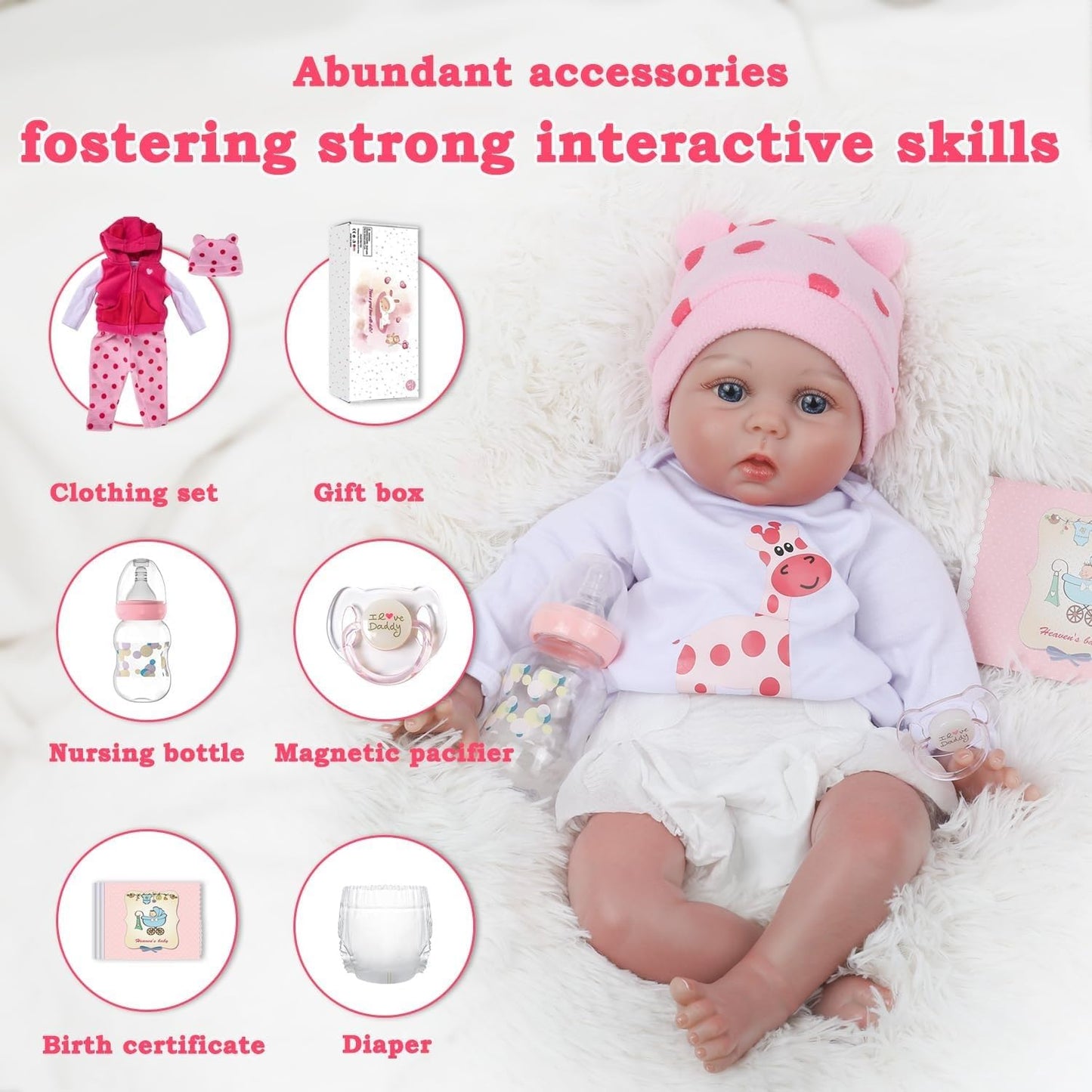 CHAREX Reborn Baby Dolls - 20 inches Realistic Newborn Lifelike Baby Dolls Toy for Kids Age 3+