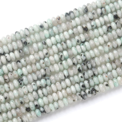 150PCS 2x4mm Natural Tianshan Blue Jaspers Stone Rondelle Beads Abacus Disk Stone Beads Round Loose Spacer Gemstone for DIY Bracelet Necklace Jewelry Making