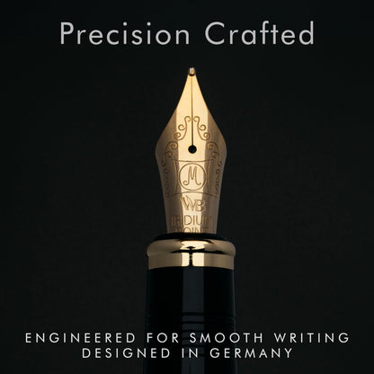 Wordsworth & Black Majesti Fountain Pen-(Red), Luxury Case, 24K Gold Finish; 18K Gilded Medium Nib- Ink Cartridges, Refillable Ink Converter-Calligraphy Pen-Best Business Gift Set for Men & Women