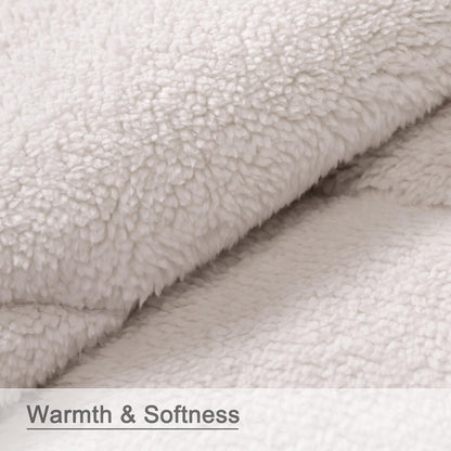 zzlamb Sherpa Puffy Camping Blanket,Outdoor Warm Wearable Fleece Blankets for Cold Weather,Camp Quilt with Sherpa Lining for Sleeping,Traveling,Backpacking,Picnics,Stadium 52x75in Lavender Ridge Fade