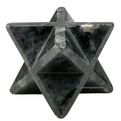 Amazing Gemstone Larvikite Merkaba Crystal - 1 Inches Metaphysical Merkaba Star for Meditation - Energetic Tetrahedron Crystal and Healing Stones for Spiritual Growth and Healing (20-25mm)