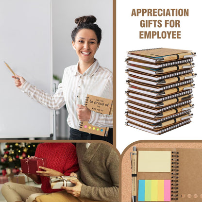 zjdbset 30 Sets Employee Appreciation Gifts Bulk Inspirational Spiral Notebook with Motivational Pens and Sticky Notes for Coworkers,Teachers,Office Staff,Nurse,Colleagues,Volunteer Thank You Gifts