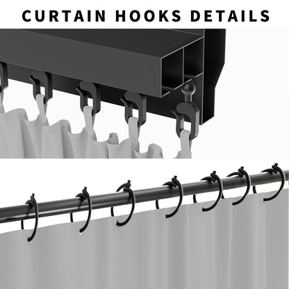 GarPad Gazebo Curtain Replacement Universal Privacy Curtain, 4-Panels Sidewall 10'X12' Curtain Gazebo Outdoor with Zipper,Universal Replacement for Patio Privacy Screen Grey(Only Curtain)