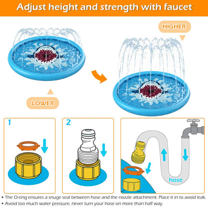 Jasonwell Splash Pad Sprinkler/ Play Mat for Kids, Outdoor Water Toys Inflatable for Baby Toddler Boys Girls Children Age 18+ Months ,Outside Backyard Dog Pool