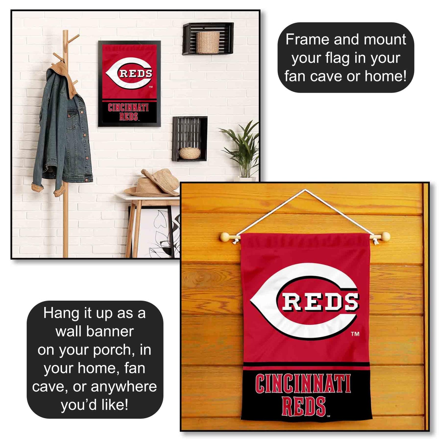 Cincinnati Reds Double Sided Garden Flag