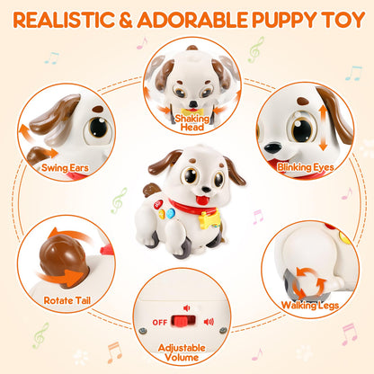 LUDILO Learning Toys for 1 Year Old Boy Girl Gifts: Pull Along Crawling Toy Musical Puppy 6 7 8 9 10 12 18 Month Old Baby Toy 1st Birthday Gifts for Boys Girls Toddler Infant Baby Toys 6-12-18 Months