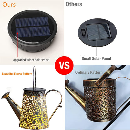 Solar Watering Can Lights,Large Retro Metal Hanging Solar Lights Outdoor Waterproof, Birthday Gifts for Women Mom Grandma Garden Decor Yard Light LED Decoration Outside for Porch Lawn Patio