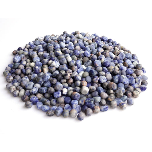 Sisamn 3Lb Natural Blue Sodalite Tumbled Stones - Bulk Polished Crystals for Home Decor, Terrarium Accents, Meditation Spaces, Feng Shui & Decorative Crafts