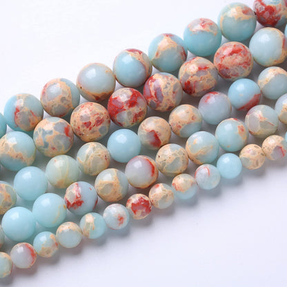 60PCS 6mm Natural Blue Jasper Beads Longevity Mountain Stone Round Loose Spacer Beads for Jewelry Making DIY Energy Stone Healing Power Bracelet 15"(6mm, Blue Jasper)
