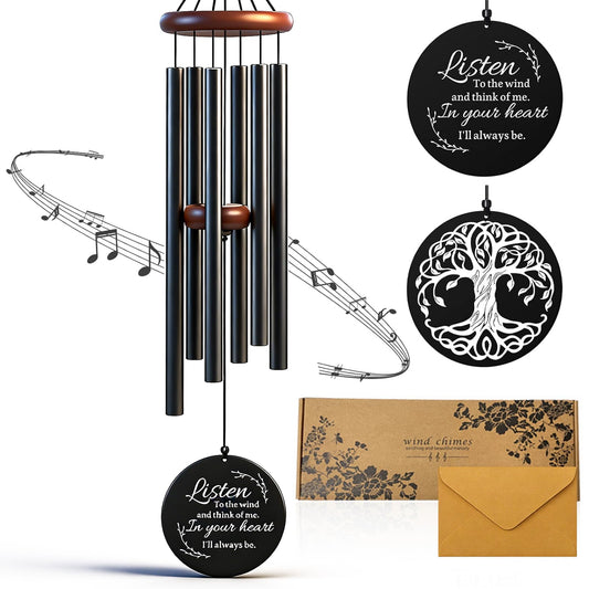 36 Inch Memorial Wind Chimes for Loss of Loved One - Deep Tone, Durable Metal Sympathy Wind Chimes for Outside, Outdoor Decor, Garden Patio Porch Yard Home, Meaningful Gift for Mom Women Housewarming