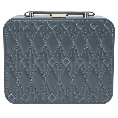 V-LAFUYLIFE Travel Jewelry Case Large Jewelry Box Jewelry Travel Organizer Jewelry Case with Handle Removable Tray Best Gift for Women Girls (Grey)