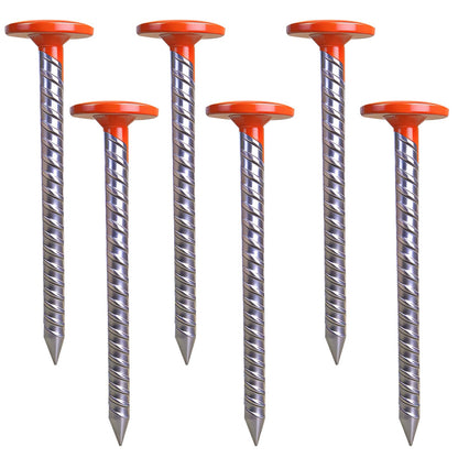 FEISHENLIAN 6 inches, Measuring Stake Boundary Marking, Low Profile, high Visibility Orange, Suitable for Garden Lawn Landscape Edge Weeding barriers Boundary Marker Post(12 pcs)