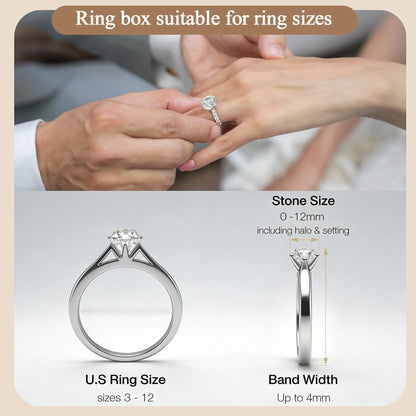 Yookin Wooden Engagement Ring Box For Proposal Valentine's Day Jewelry Gift Box Wood Rotating Wedding Day Ring Box With Led Light Gift Packaging(Black Walnut)