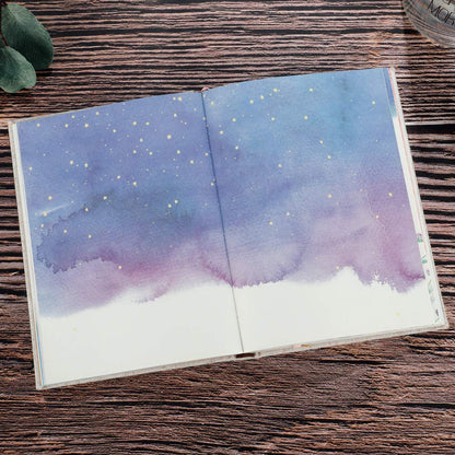 SIIXU Colorful Blank Notebook, Unruled Personal Diary Journals to Write in for Women, Hardcover Writing Notepad Gift, Unique Watercolor Design, 192 Pages, 2 Bookmarks, Unlined