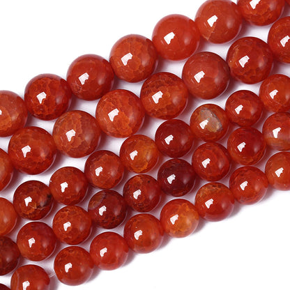 12mm 32pcs Natural Red Dragon Vein Agate Stone Beads for Jewelry Making Energy Healing Round Beads DIY Bracelet Necklace Accessories 15" (12mm, Red Dragon Vein Agate)
