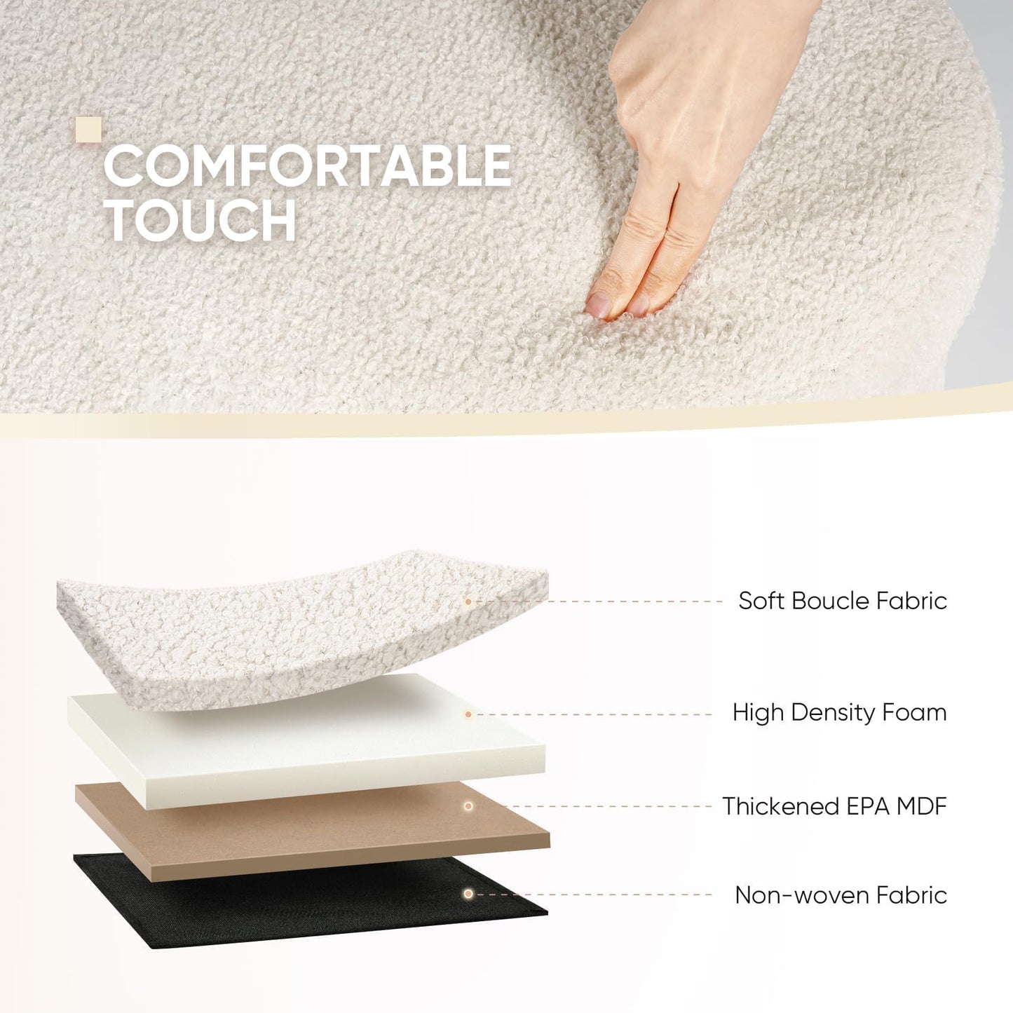 B FSOBEIIALEO Ottoman with Storage for Living Room, Sherpa Folding Storage Ottoman Foot Rest, 43.3 Inches Collapsible Bedroom Bench White