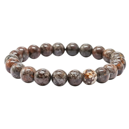 Amazing Gemstone Crystal Bracelet for Women Men's Gifts - Protection Healing Crystal Bracelet - 8mm Gemstone Beaded Stretchable Bracelet Pulseras Para Hombres Mujer Stocking Stuffers Mothers Day Gift (Brown Snowflake Obsidian)
