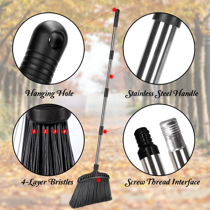 Outdoor Broom,Masthome Heavy Duty Broom,56" Brooms for Sweeping Outdoor,Angle Commercial Brooms with Hard Bristles, for Kitchen Home Office Garage Courtyard Lobby Lawn Concrete
