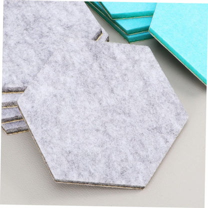 Homoyoyo 20pcs Hexagon Felt Wall Stickers Adhesive Decorative Wool Felt Board for Home and Classroom Use Mint Grey Creative Wall Decor for Office Classroom Spaces