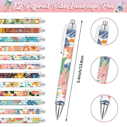 Motiskyy 24 Pcs Floral Pens Flower Ballpoint Pens Flower Notepads Set Design Line Notebook Employee Gifts Set for Student Womens History Month School Supplies, Valentine's Day, Mother's Day Gift