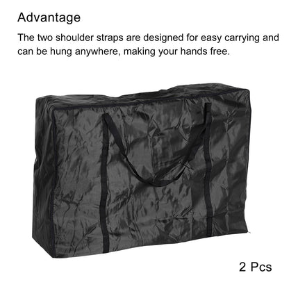 PATIKIL Chair Storage Bag, 2 Pack Waterproof Folding Lounge Chair Cover Carrying Case for Outdoor Camping Chair Beach Chaise Zero Gravity Chair, Black