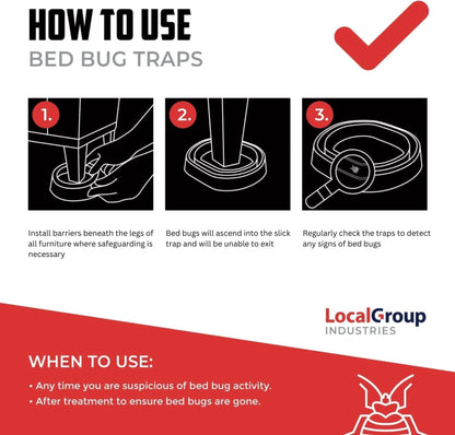 Bed Bug Trap - Eco Friendly Bed Bug Interceptors for Bed Legs - Insect Detector, Interceptor & Monitors for Indoor Home (12)