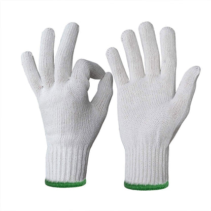 Evridwear Cotton Polyester String Knit Shell Safety Protection Work Gloves for Painter Mechanic Industrial Warehouse Gardening Construction Men & Women 12 Pairs, no Dots, XLarge Size