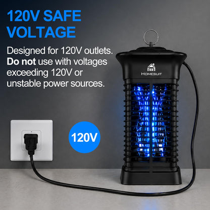 Homesuit Bug Zapper 15W for Outdoor and Indoor, High Powered 4000V Electric Mosquito Zappers, Mosquito Killer, Electronic Mosquitoes Light Bulb Lamp for Home Backyard Patio