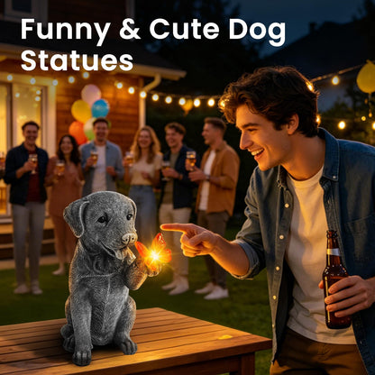 Solar Garden Statues Outdoor Decor, Garden Decor Dog Statue for Yard, Patio, Lawn Outside, Ideal Christmas Birthday Mothers Day Gifts for Mom Women Grandma