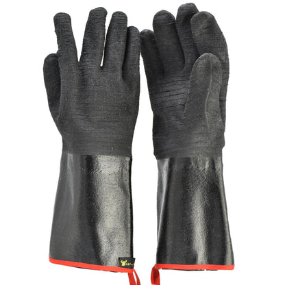 G & F Premium Leather BBQ Gloves, Heat & Fire Resistant, Suede Palm, Puncture & Cut Resistant, Cotton Lining, Ideal for Grilling, Animal Handling, Gardening, Thorn Pruning, Fire Pit & Outdoor Work