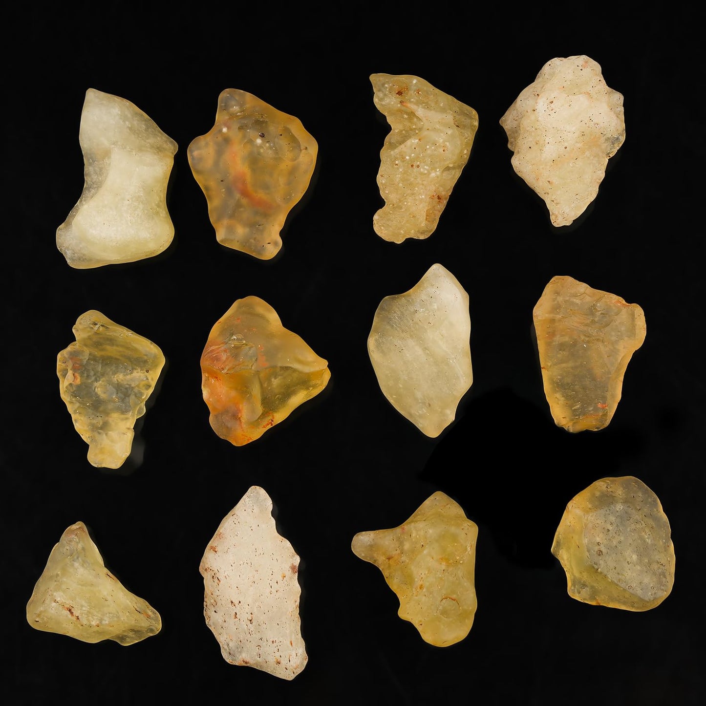 CRYSTALINES (1pcs Rare Raw Libyan Desert Glass Tektite Stone, Genuine Libyan Gold Tektite Rough Stone, Wicca & Reiki Healing Crystals, Meteorite Gems Collector Specimen