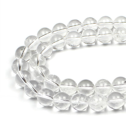 MJDCB 7A Natural White Clear Quartz Beads Gemstone for DIY Bracelet Making 15" (10mm)