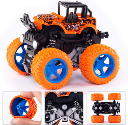 ANAOER 4 Pack Monster Trucks Toys for Boys 2 3 4 5 6 Year Old, Friction Powered Pull Back Car Toys for Toddlers Kids Ages 2-3-5-7, Best Birthday Christmas Party Gift for Boys and Toddlers