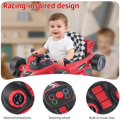Baby Walker with Wheels | 3 Adjustable Heights, Reinforced Frame, 4 Modes (Push Walker & Jumper), Speed & Height Adjustments, Music, Lights, Anti-Rollover Design, for 6-18 Month Olds